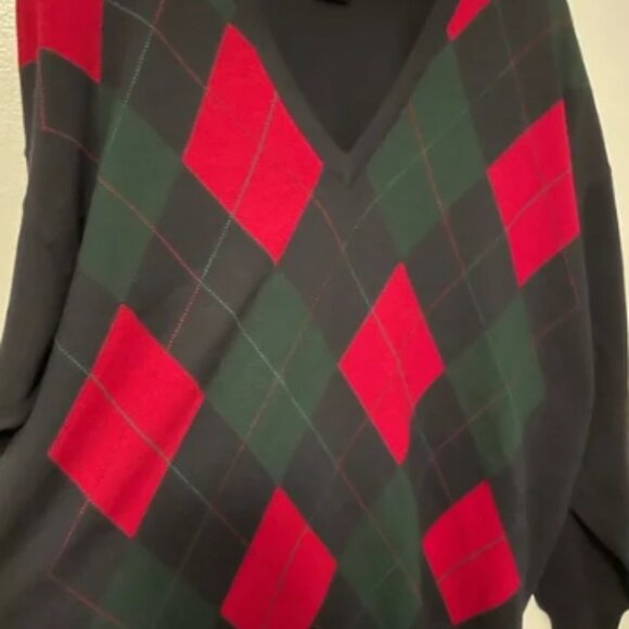 Pringle‎ of Scotland Men's Lambswool V Neck Argyle Sweater - Picture 3 of 6